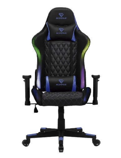 כיסא גיימינג דגם Lightning Blue מבית Scorpius - צבע שחור
